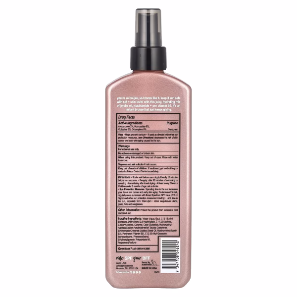 b.tan, Bronzed and Boujee, Bronzing Spray Lotion, SPF 15, 8.45 fl oz (250 ml) - Image 2