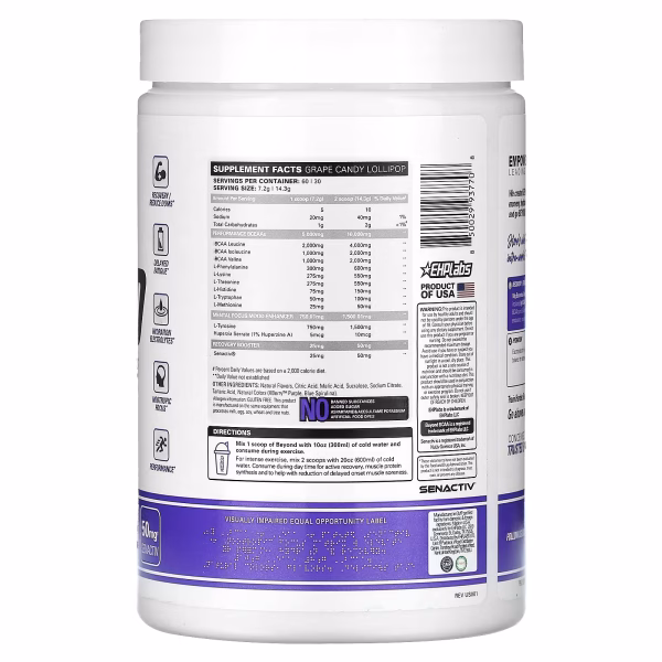 EHPlabs, Beyond, BCAA + EAA, Grape Candy Lollipop, 15.1 oz (429 g) - Image 2