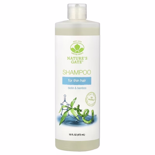 Mild By Nature, (Nature's Gate), Biotin & Bamboo Shampoo for Thin Hair, 16 fl oz (473 ml)