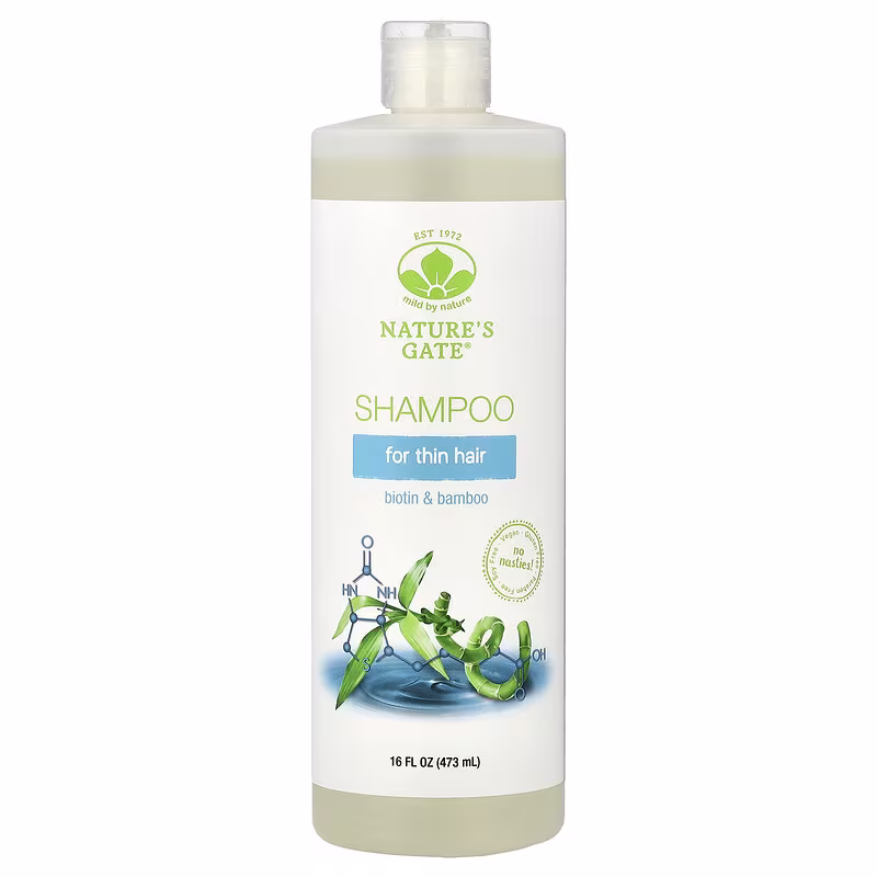 Mild By Nature, (Nature's Gate), Biotin & Bamboo Shampoo for Thin Hair, 16 fl oz (473 ml)