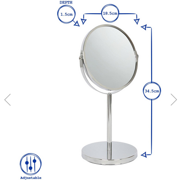 Harbour Housewares Pedestal Mirror - 18.5cm x 34.5cm - Gold - Image 4